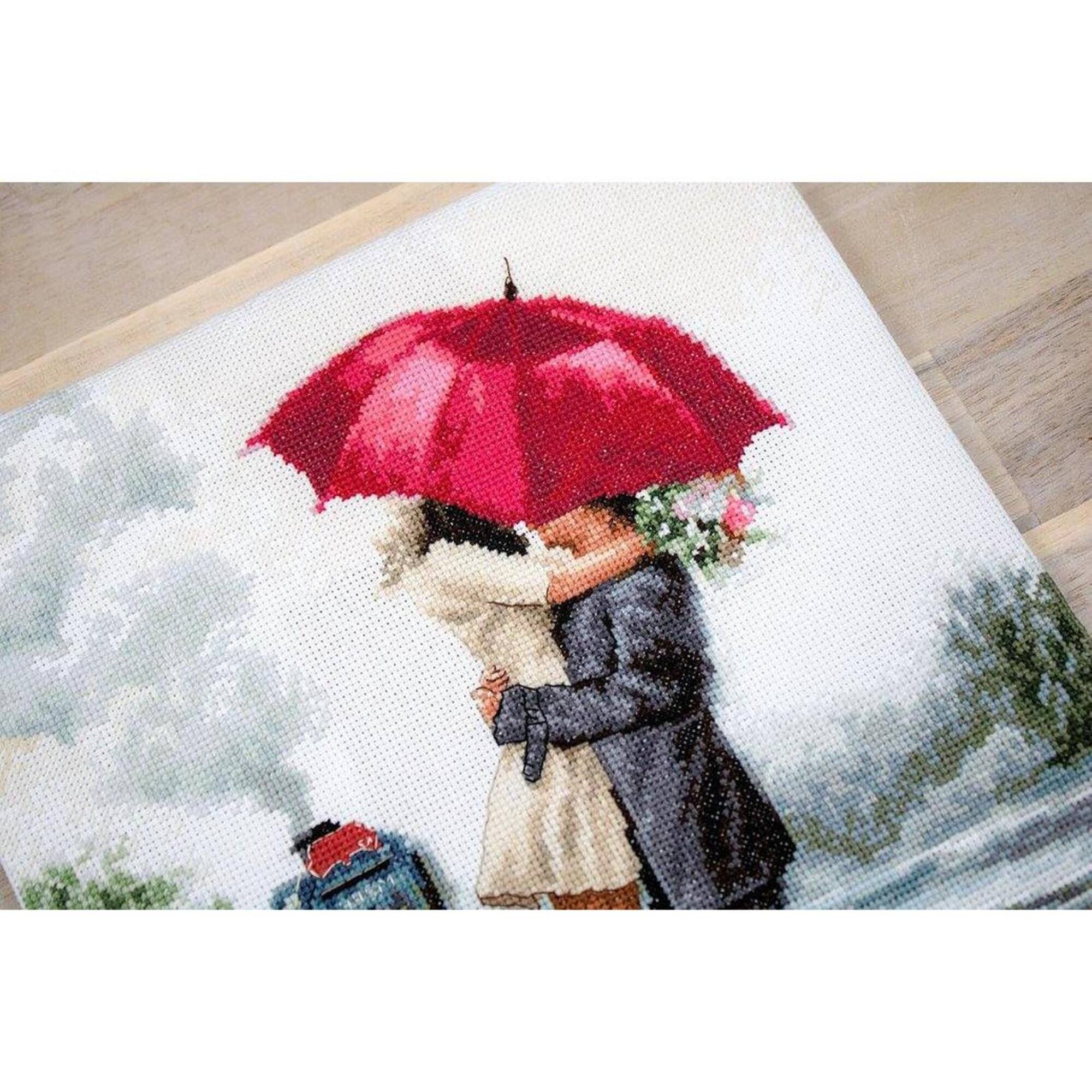 Luca-s Couple On Train Station Counted Cross Stitch Kit